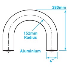 Exhaust Elbow 180º U Bend, ​Aluminized Steel - 4"